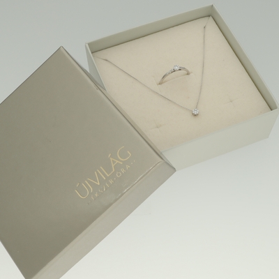 Fehér arany gyűrű 58-as méret (B49193)